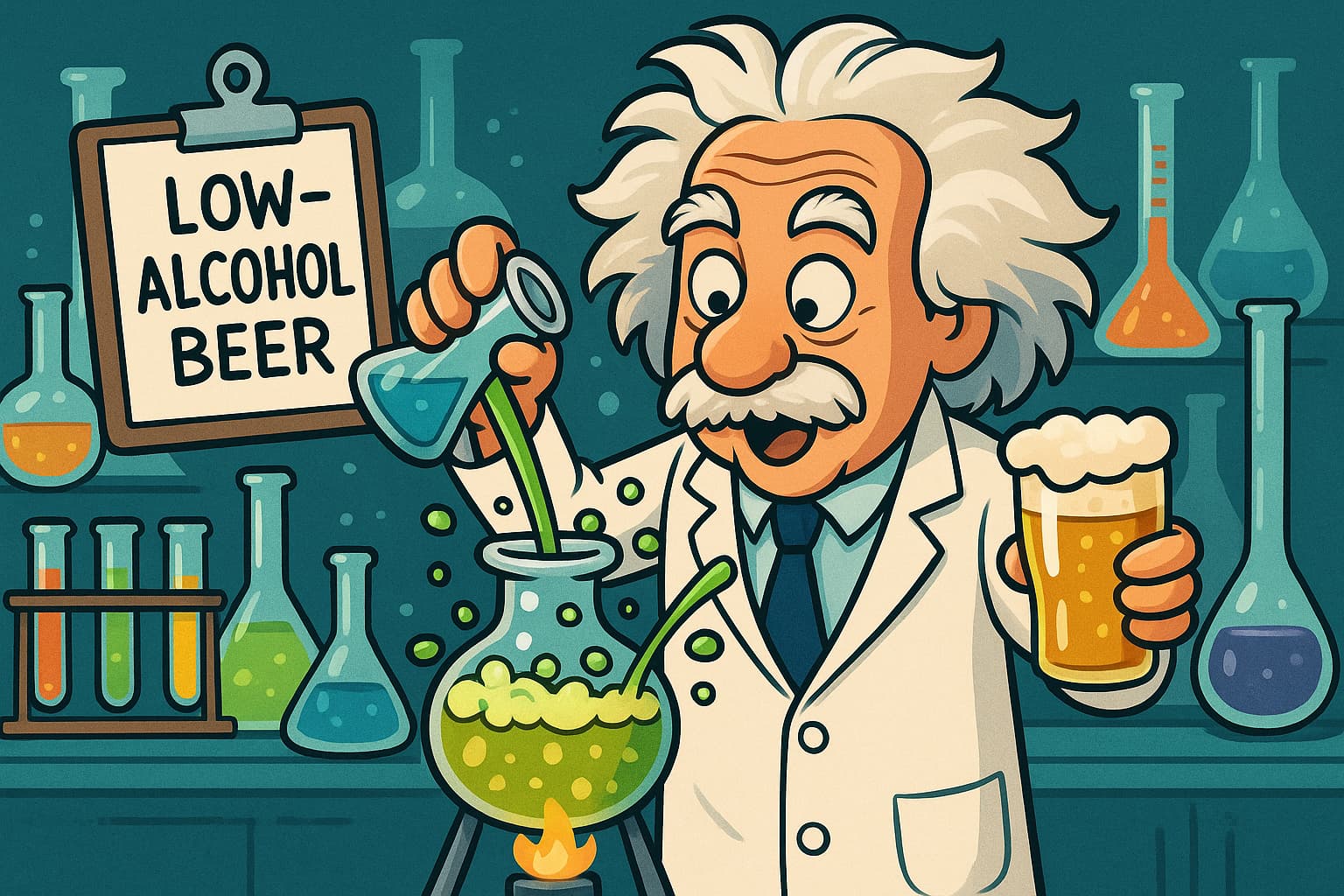 Scientist Making Low alcohol beer ChatGPT Image Sep 29, 2025, 10_11_35 AM