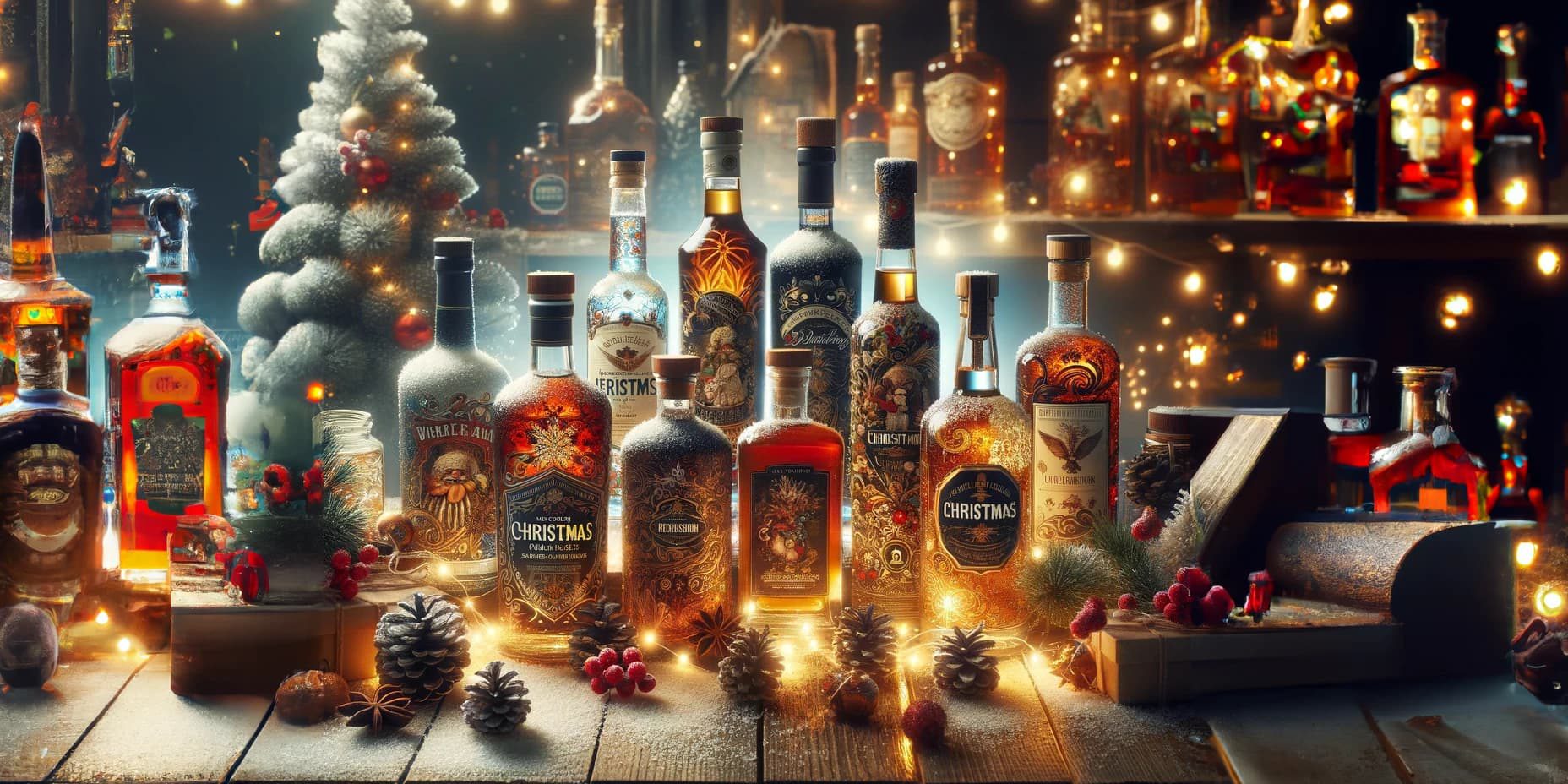 christmas alcohol bottles